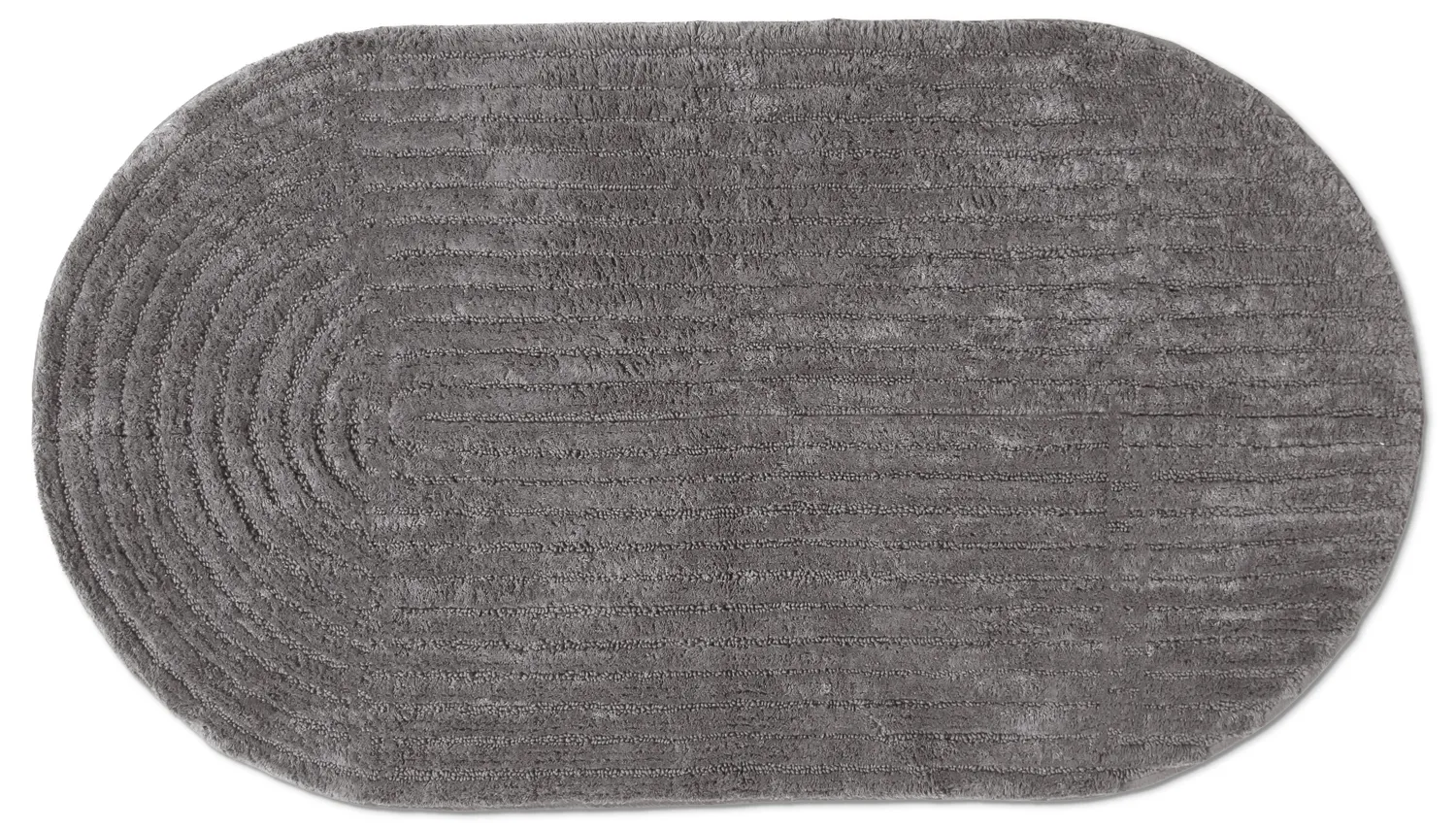 Oval bath mat - Evena (dark gray)
