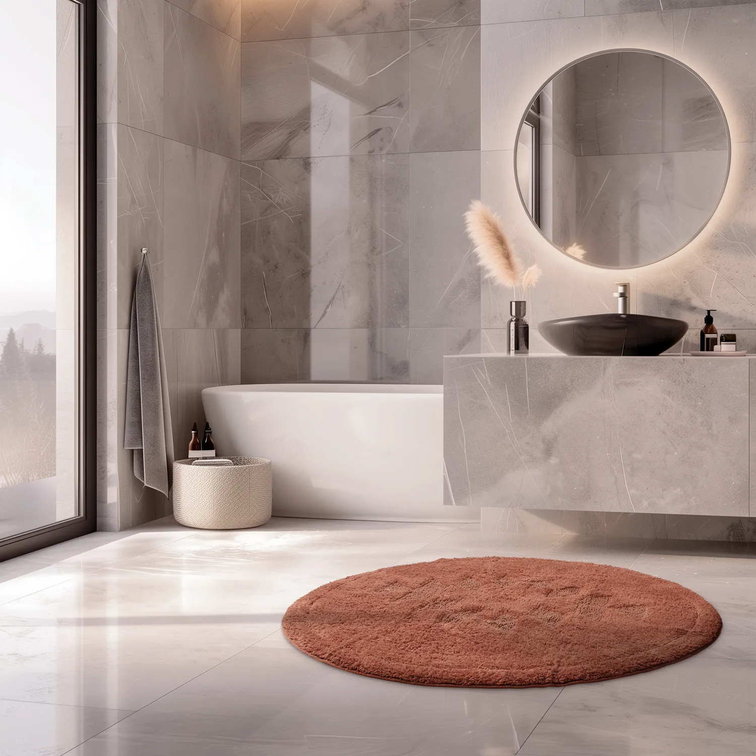 Round bath mat - Gertie (Terracotta)