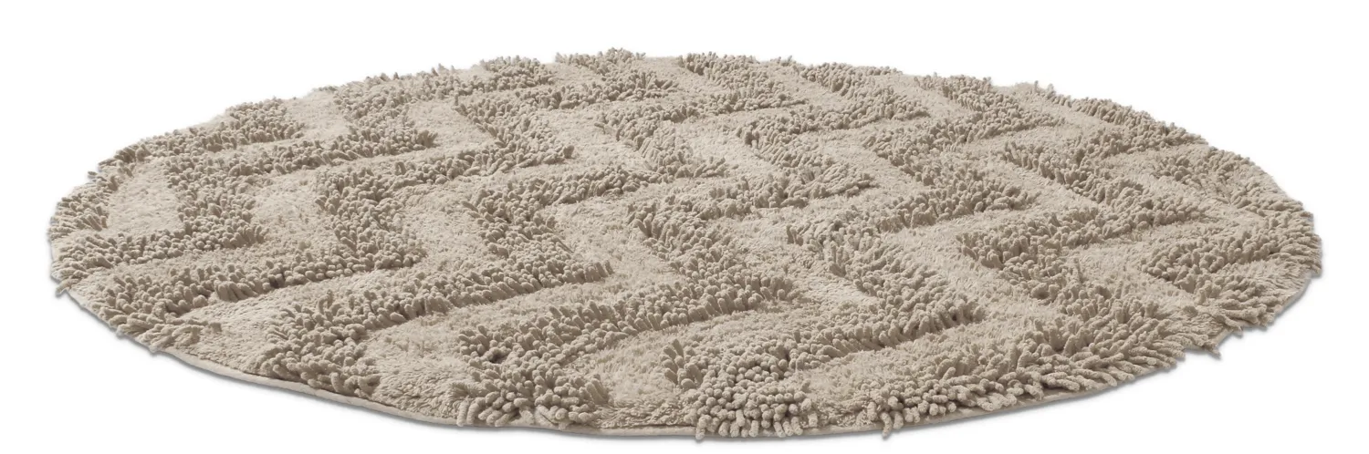 Round bath mat - Three (beige)