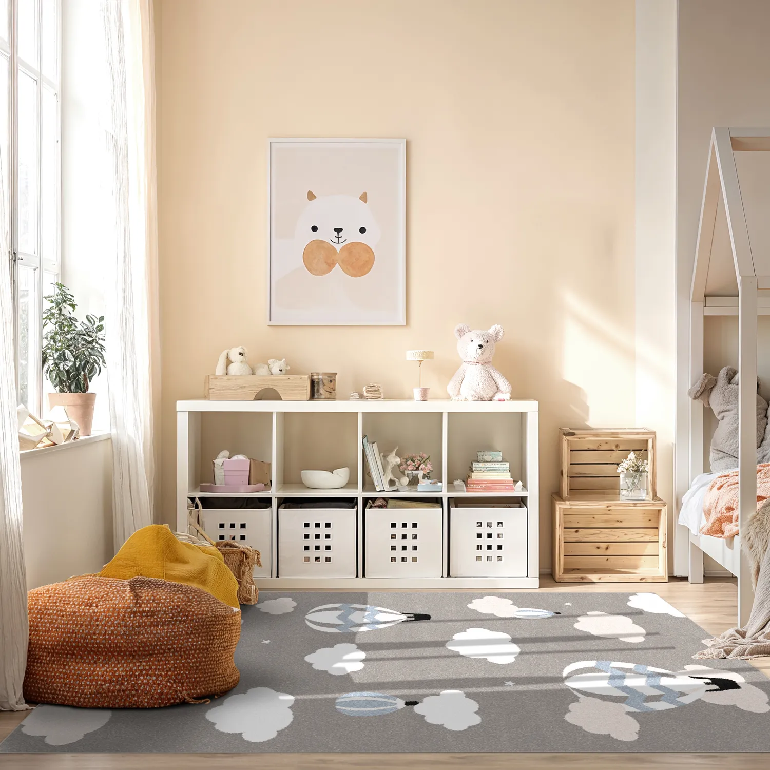 Childrens rugs - Balloons (blue)
