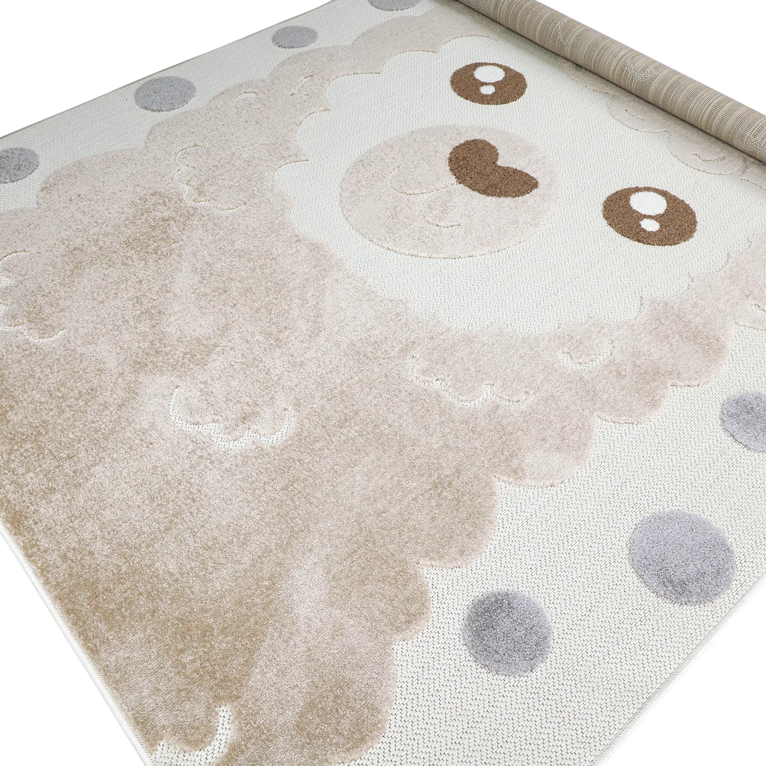 Children's Rug - Kind Llama (cream/brown)
