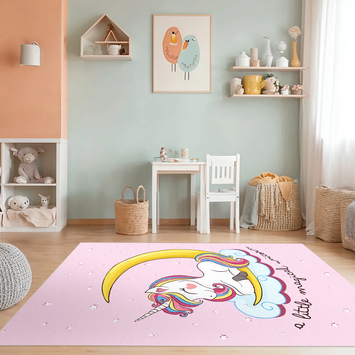 Childrens rugs - Magical Unicorn (pink)