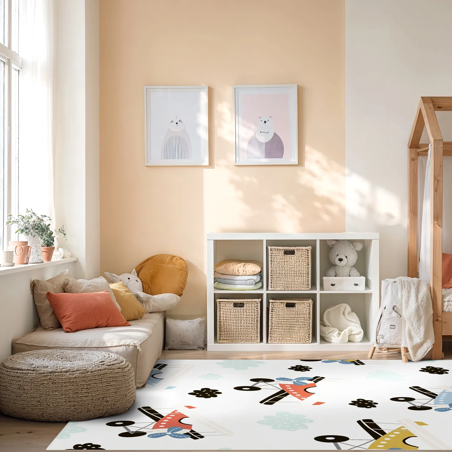 Childrens rugs - Plane Travel (multi)