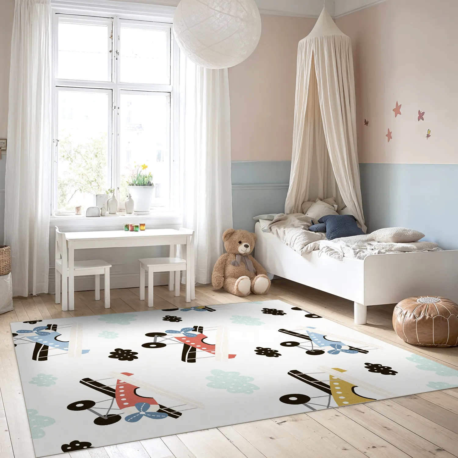 Childrens rugs - Plane Travel (multi)