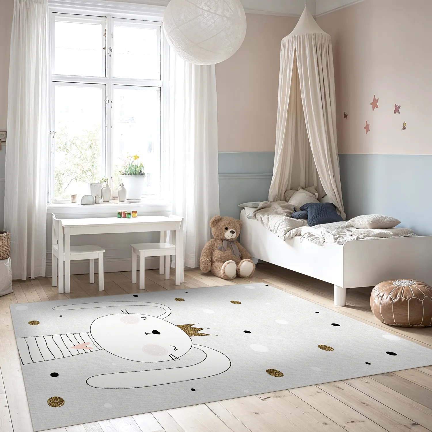 Childrens rugs - Rabbit Crown (grey)