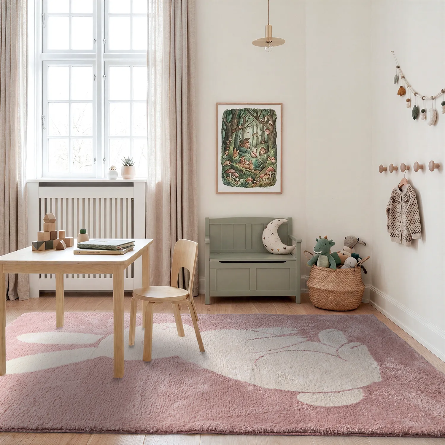 Children's Rug - Soft Bunny (pink/cream)