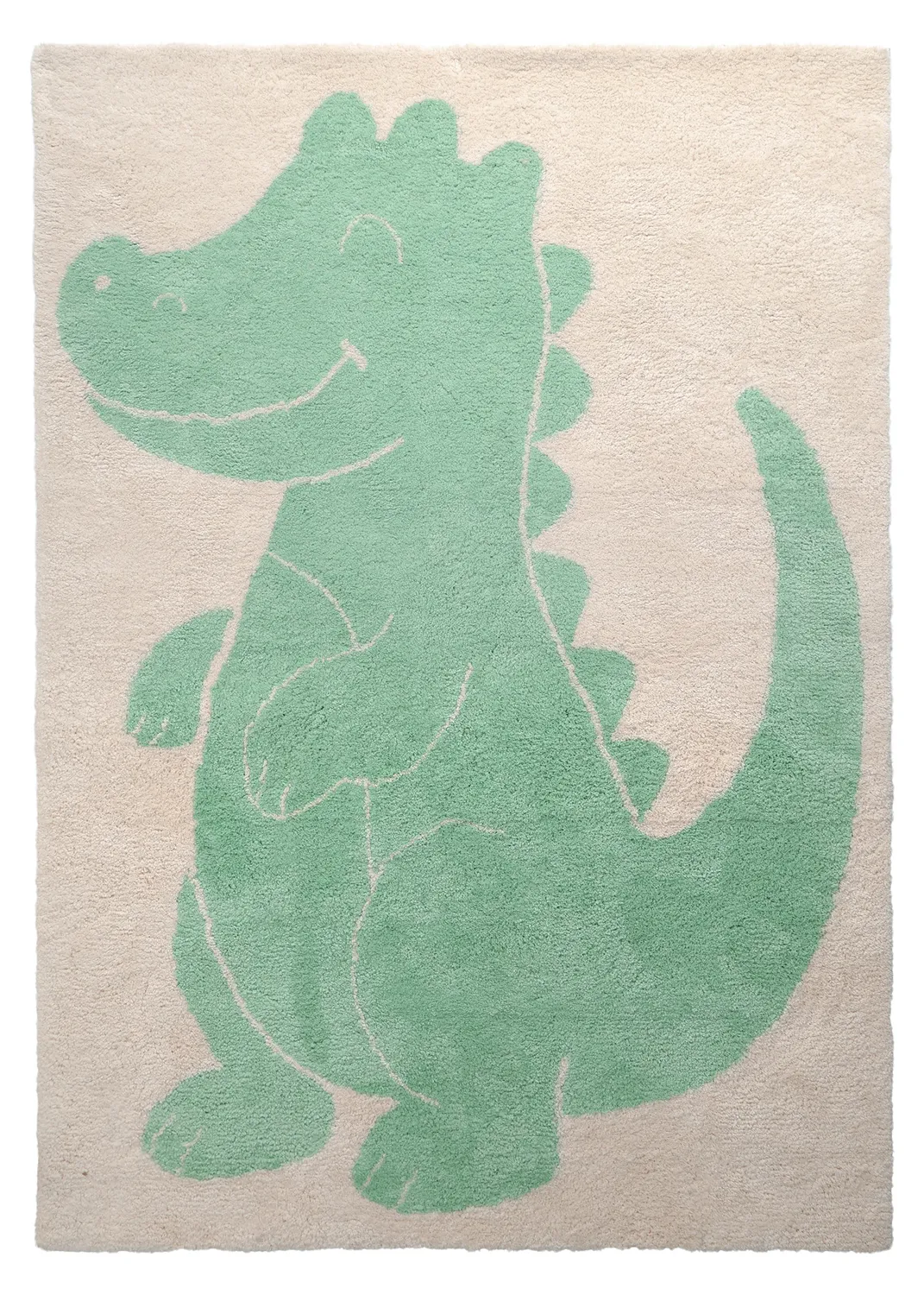 Children's Rug - Soft Crocodile (cream/green)