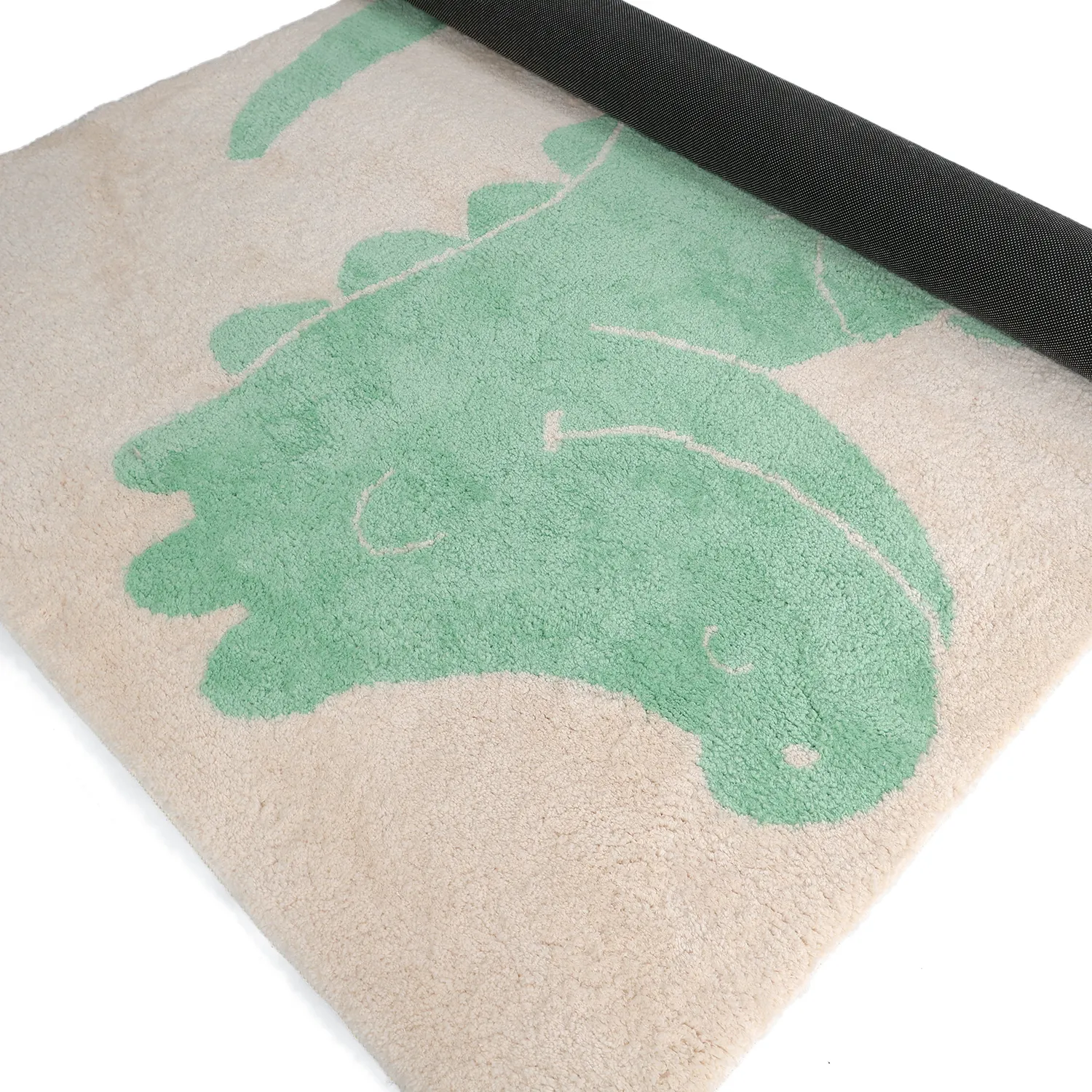 Children's Rug - Soft Crocodile (cream/green)