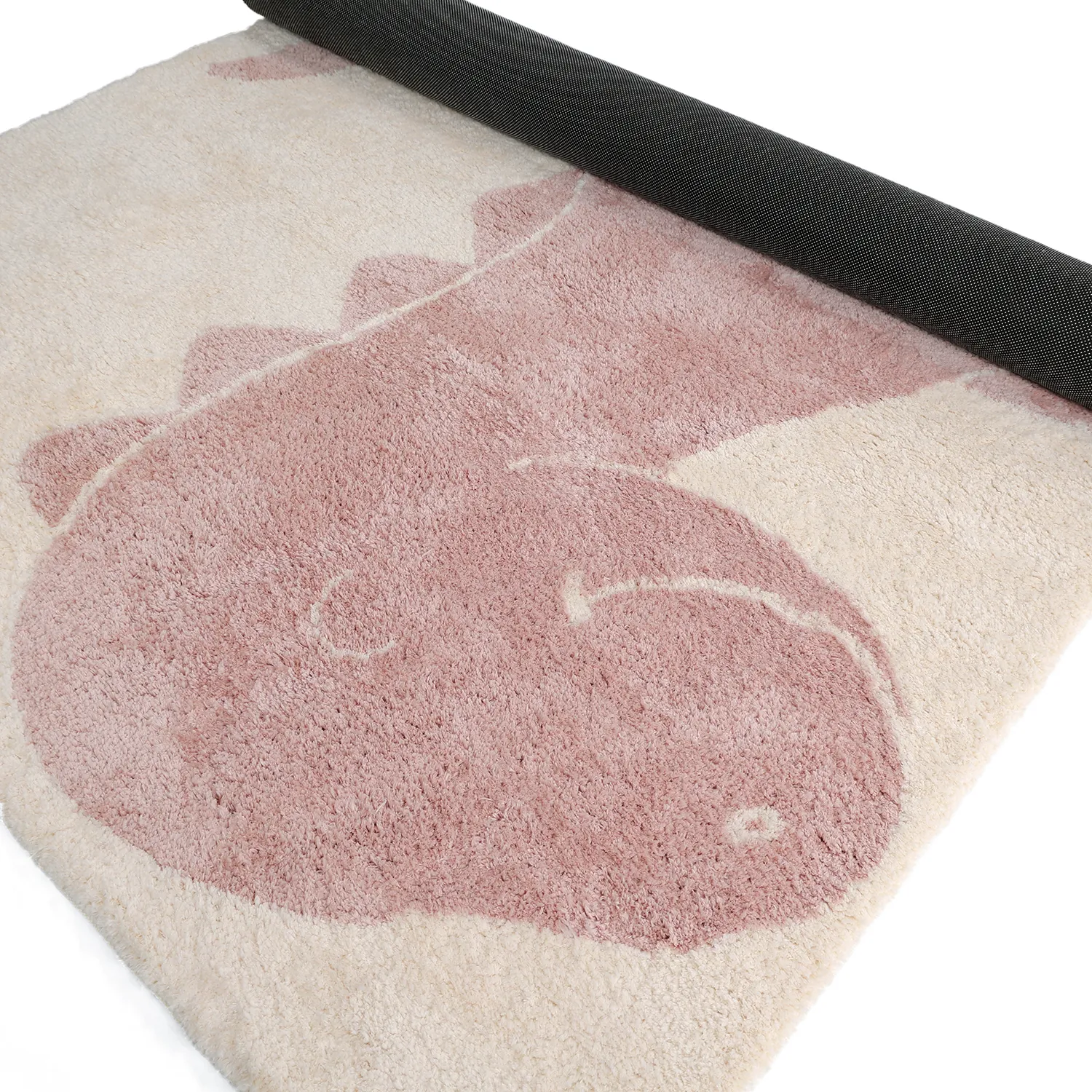 Children's Rug - Soft Dino (cream/pink)