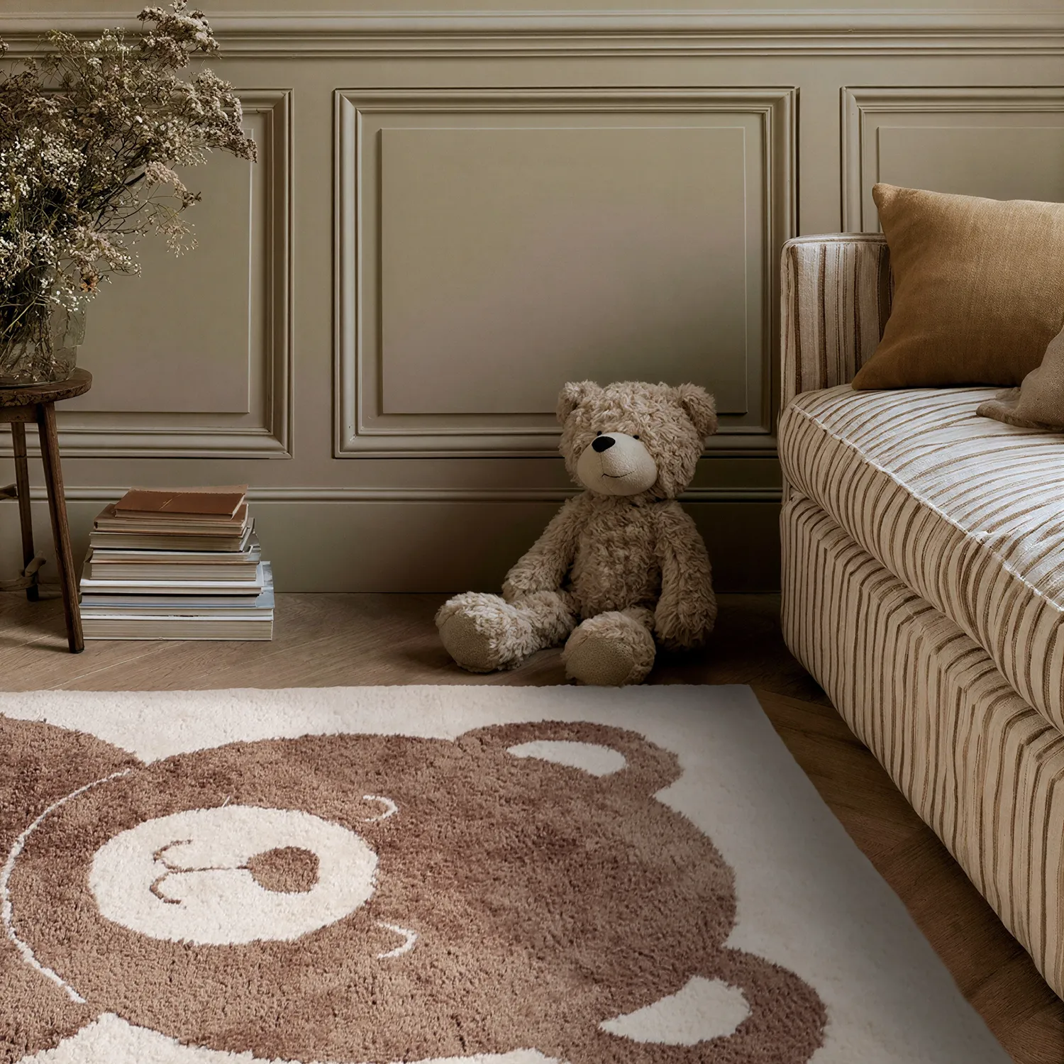 Children's Rug - Soft Teddybear (cream/brown)