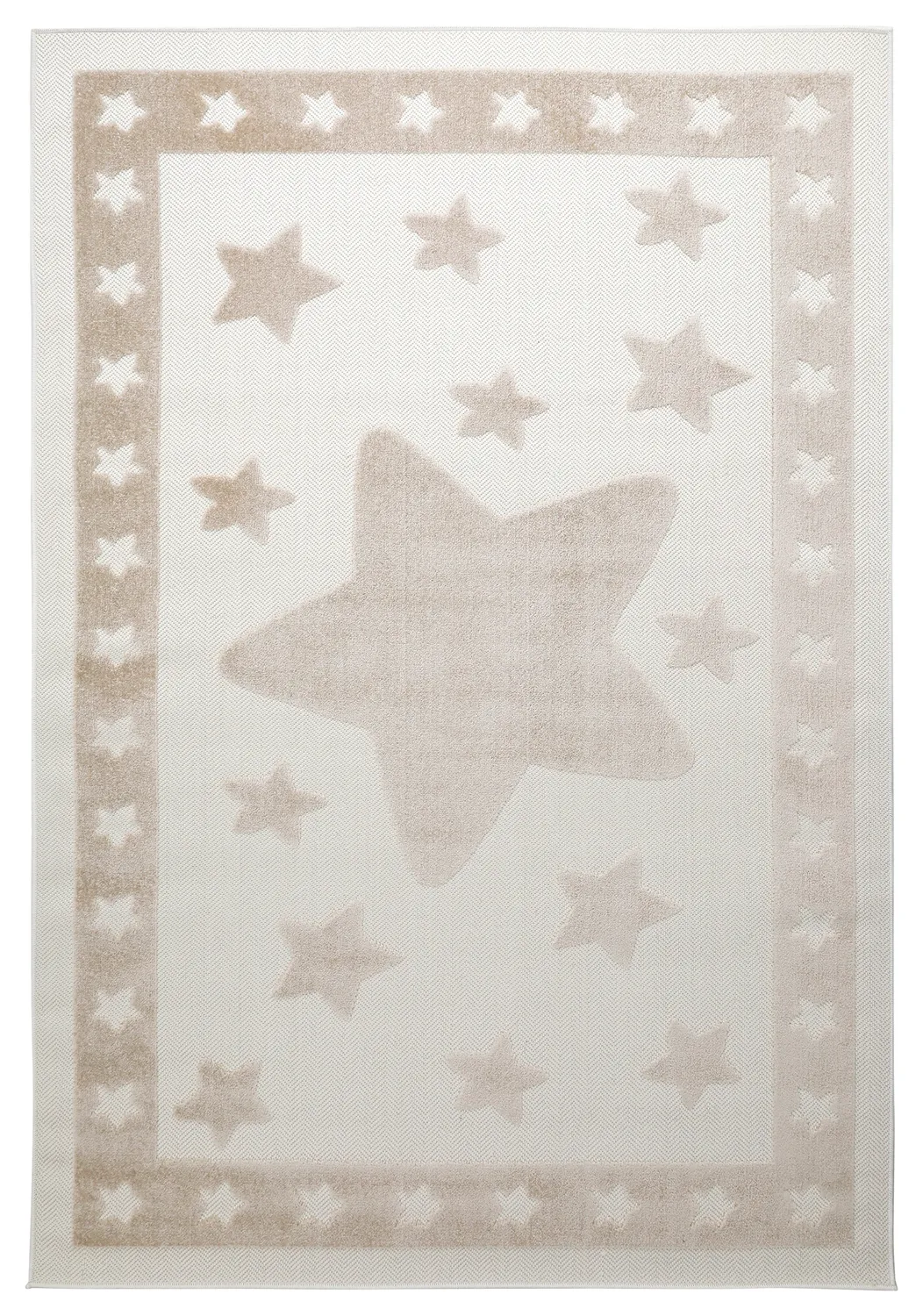 Children's Rug - Star Frame (cream/brown)