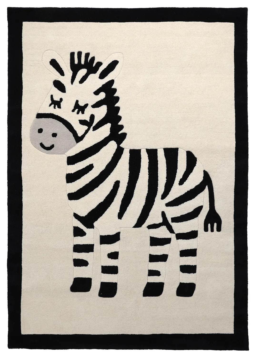 Children's Rug - Zebra Hand Tufted Wool Premium (beige/black)