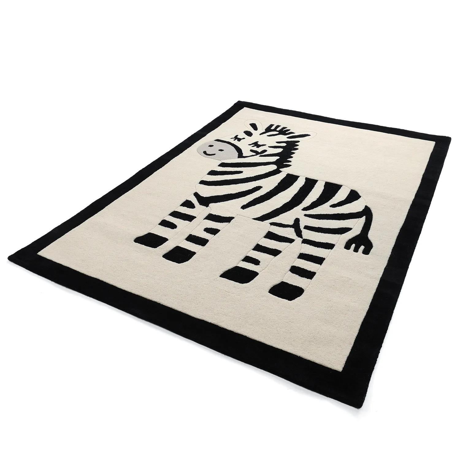 Children's Rug - Zebra Hand Tufted Wool Premium (beige/black)