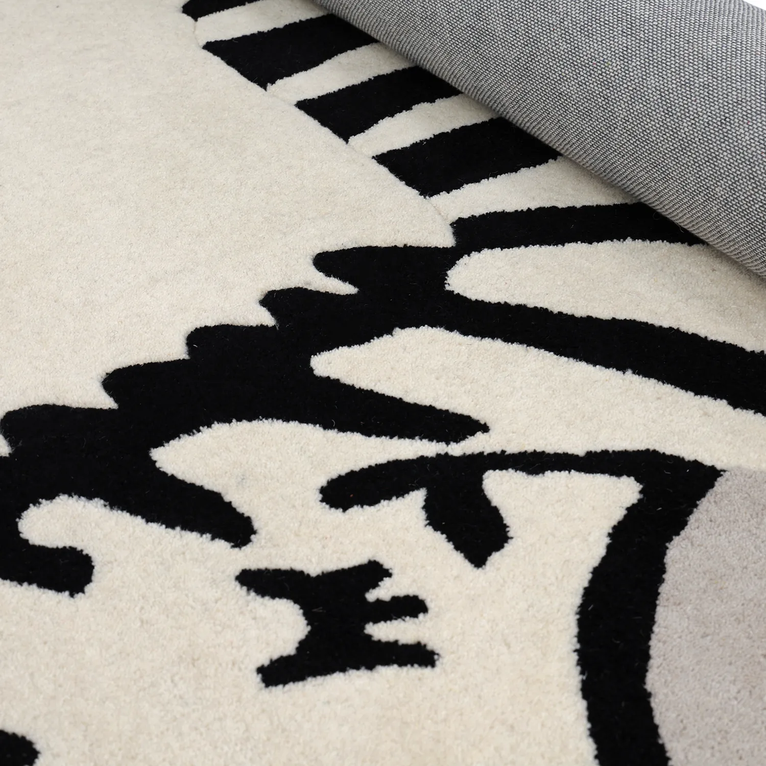 Children's Rug - Zebra Hand Tufted Wool Premium (beige/black)