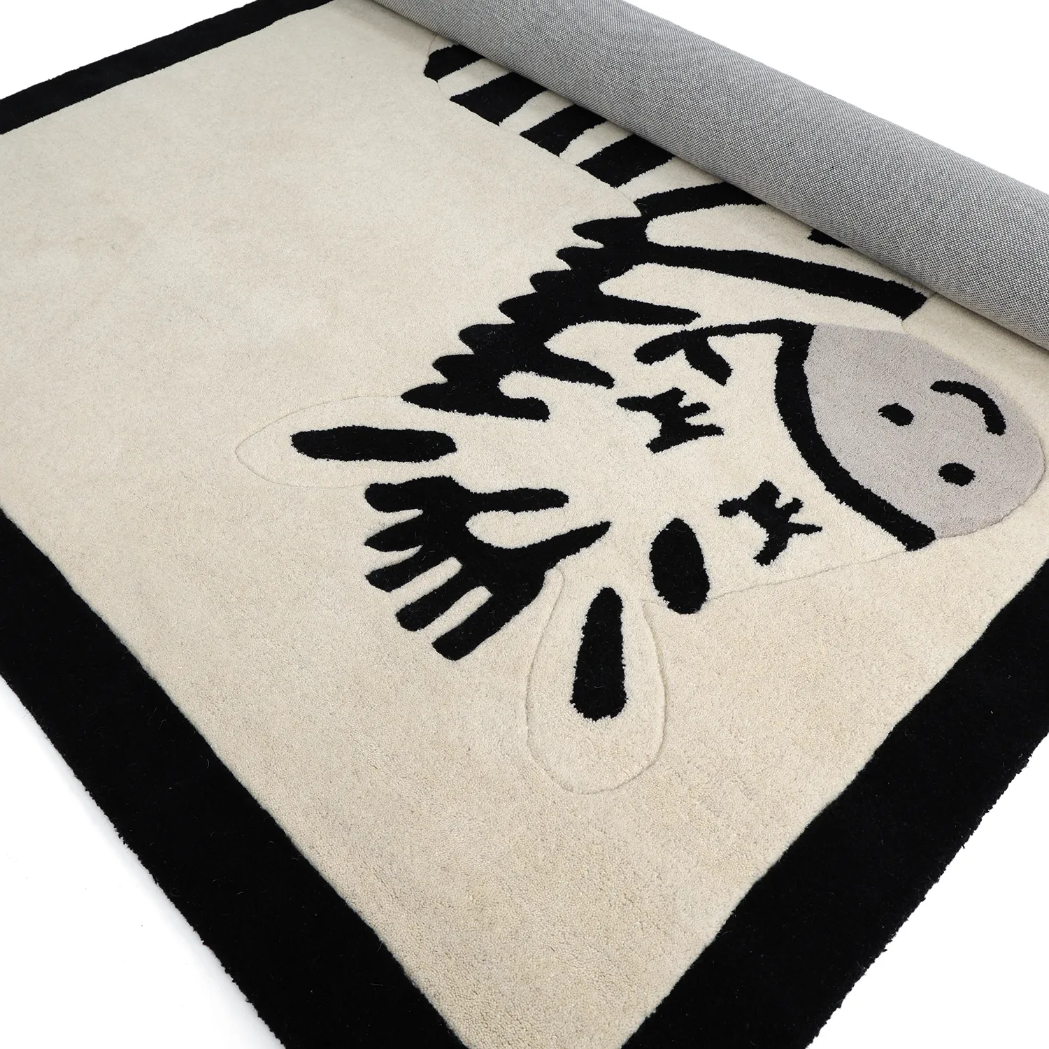 Children's Rug - Zebra Hand Tufted Wool Premium (beige/black)