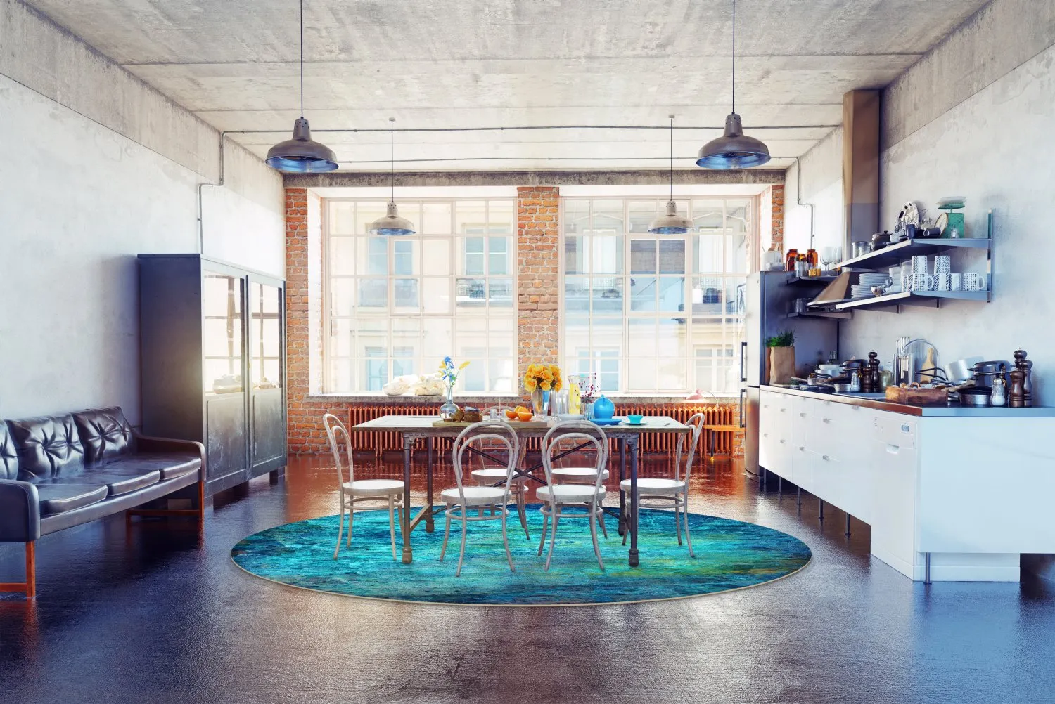 Round rug - Pardos (blue)