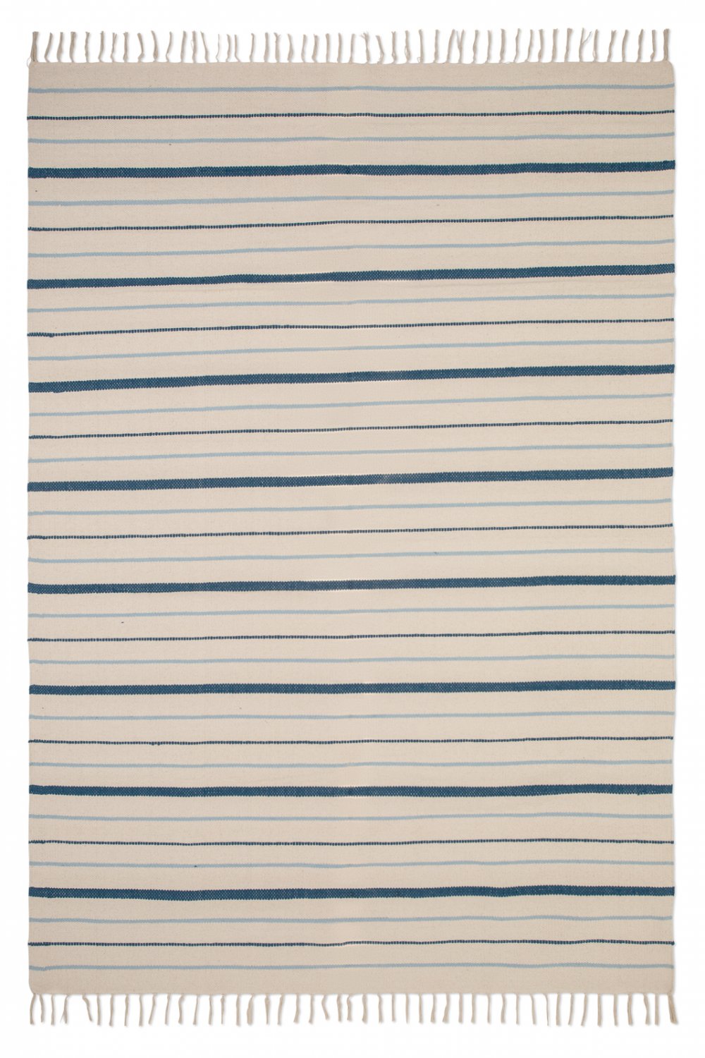 Cotton rug - Boda (white/blue)