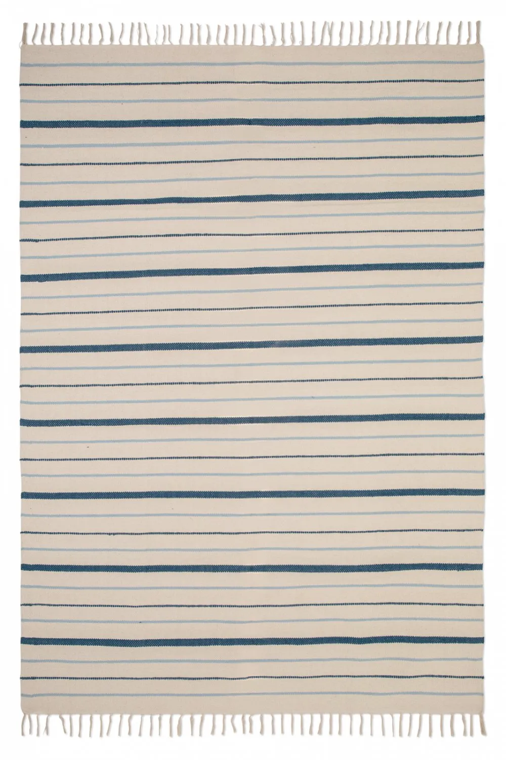Cotton rug - Boda (white/blue)