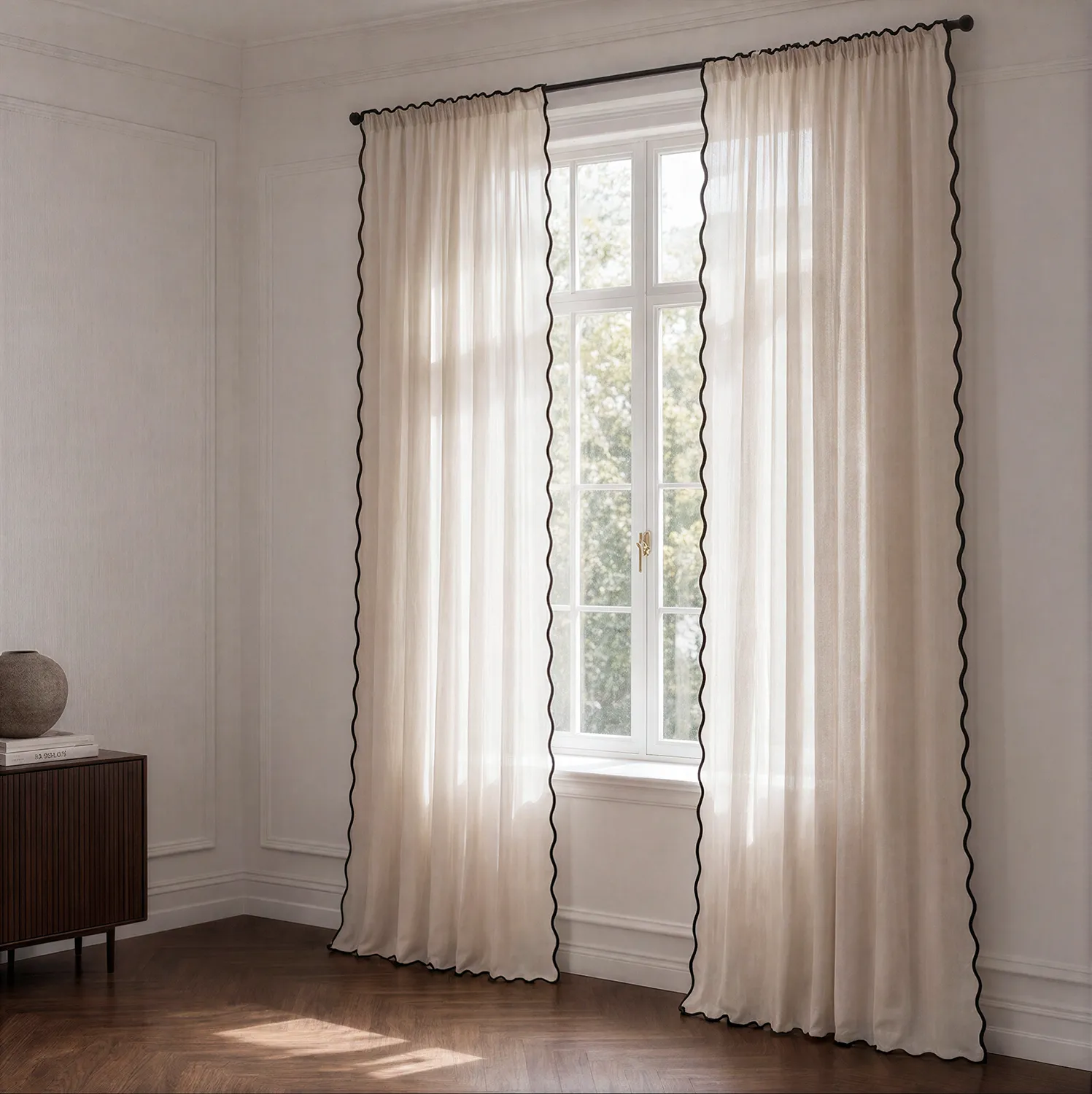 Curtains 2-pack - Cotton curtain Yrsa (light beige)