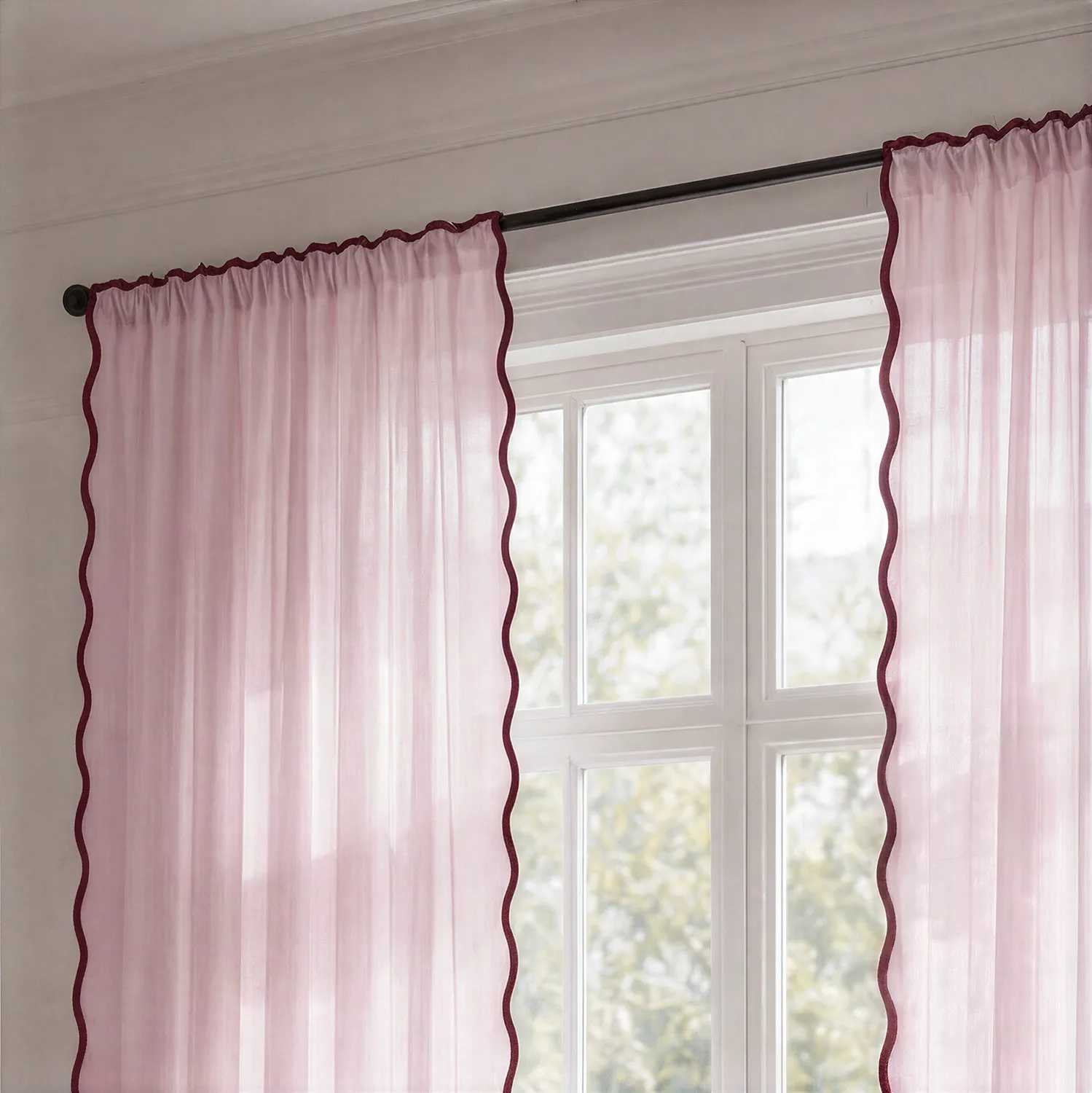 Curtains 2-pack - Cotton curtain Yrsa (pink)