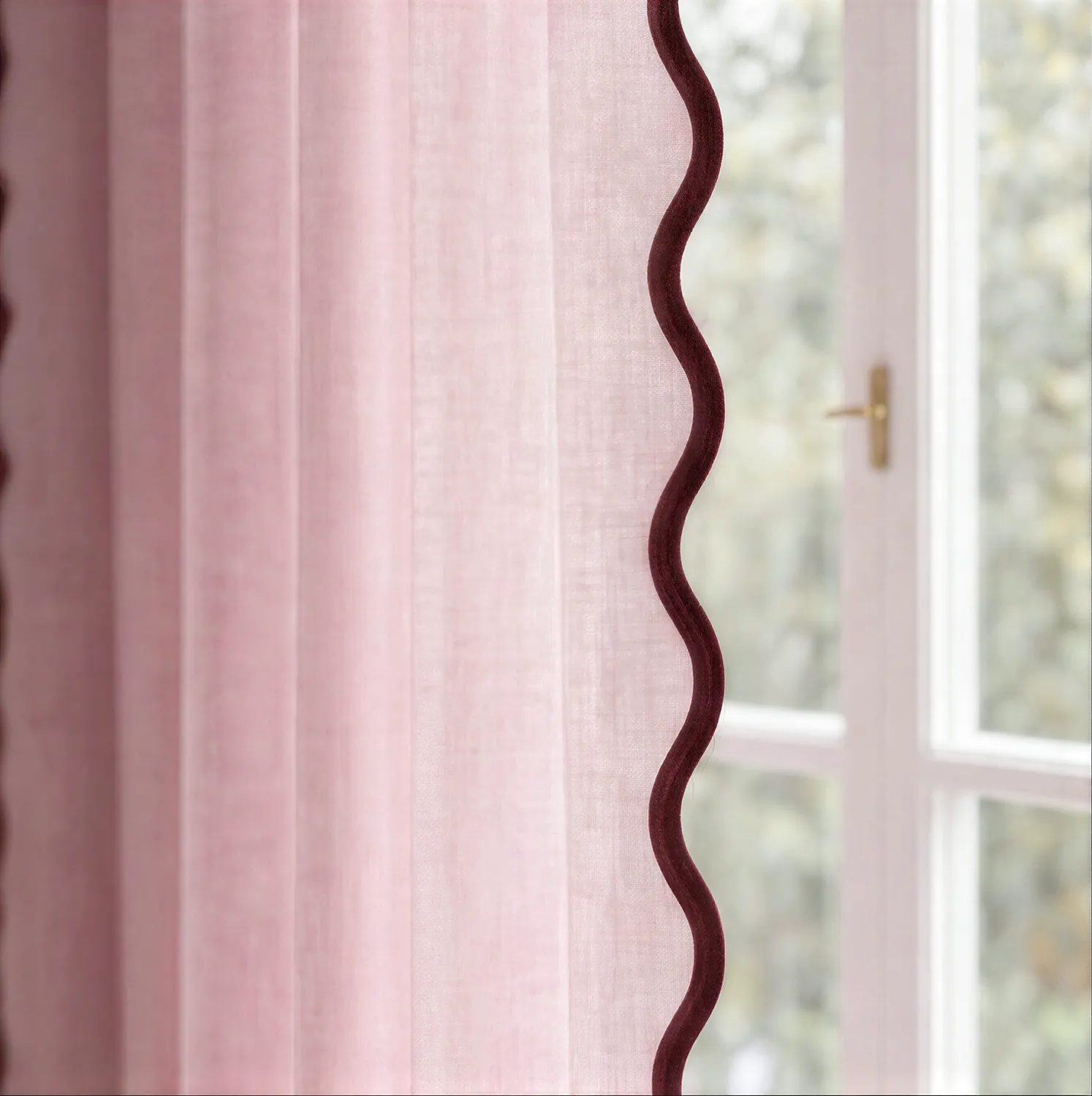 Curtains 2-pack - Cotton curtain Yrsa (pink)