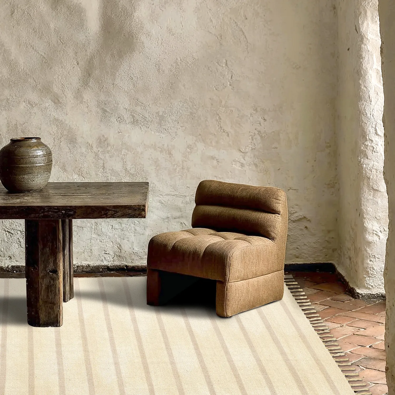 Cotton rug - Helle (offwhite/grey)