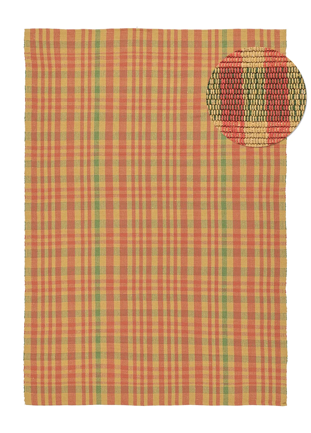 Cotton rug - Husvik (mustard/multi)