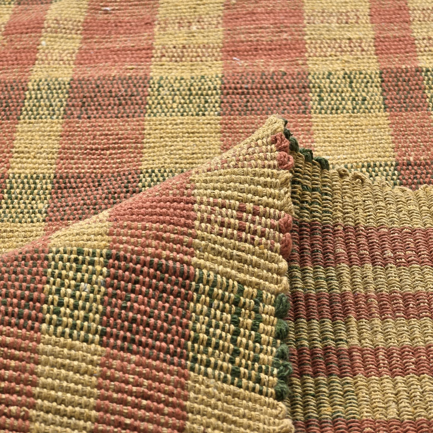 Cotton rug - Husvik (mustard/multi)