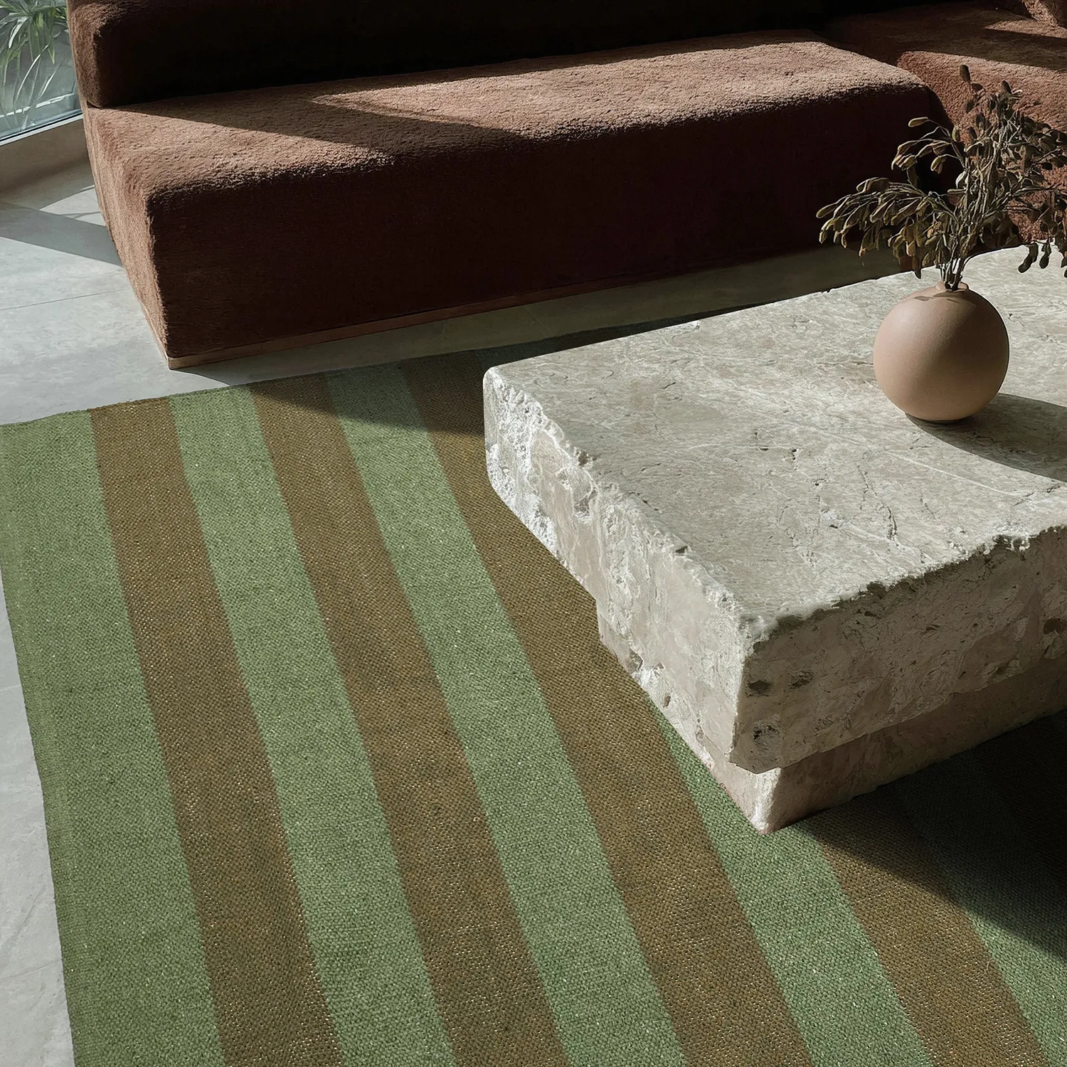 Cotton rug - Nilo (moss green)