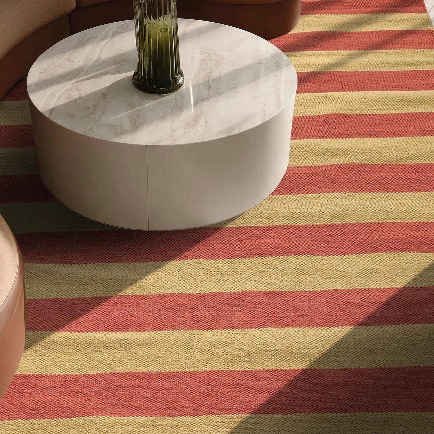 Cotton rug - Nilo (mustard/terracotta)