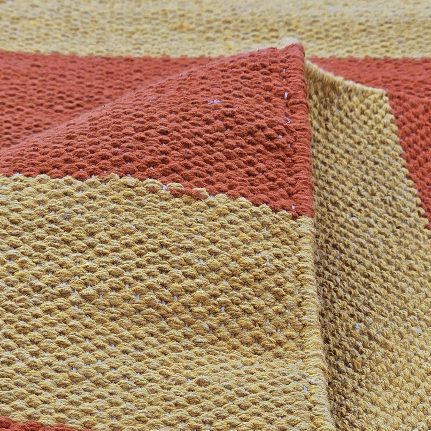 Cotton rug - Nilo (mustard/terracotta)