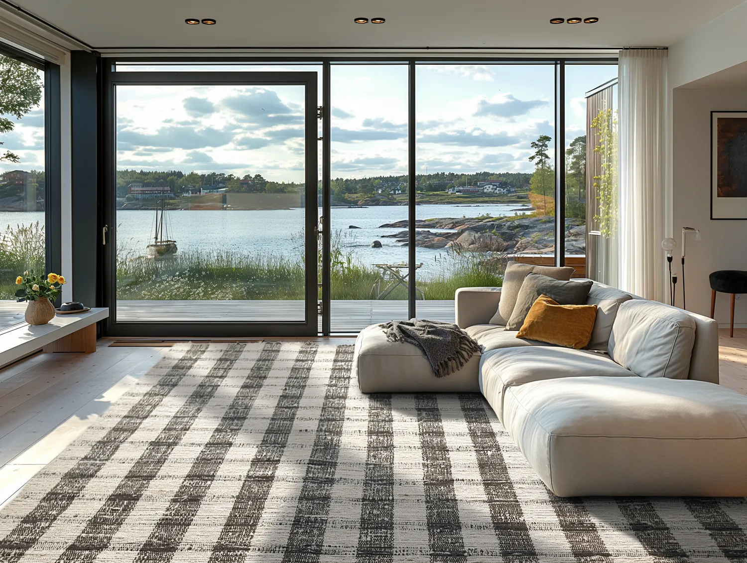 Cotton rug - Noomi (black)
