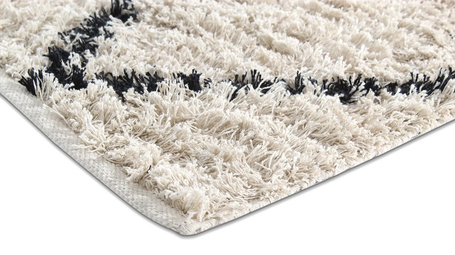 Shaggy rugs - Alcott Natural Cotton Shaggy (black/white)