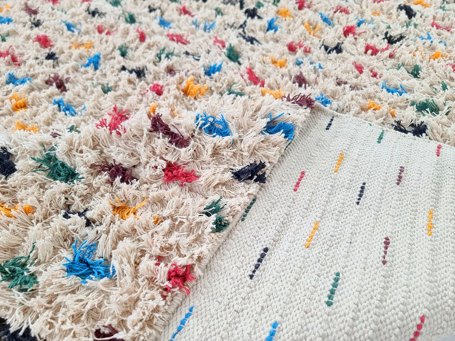 Shaggy rugs - Litton Natural Cotton Shaggy (beige/multi)