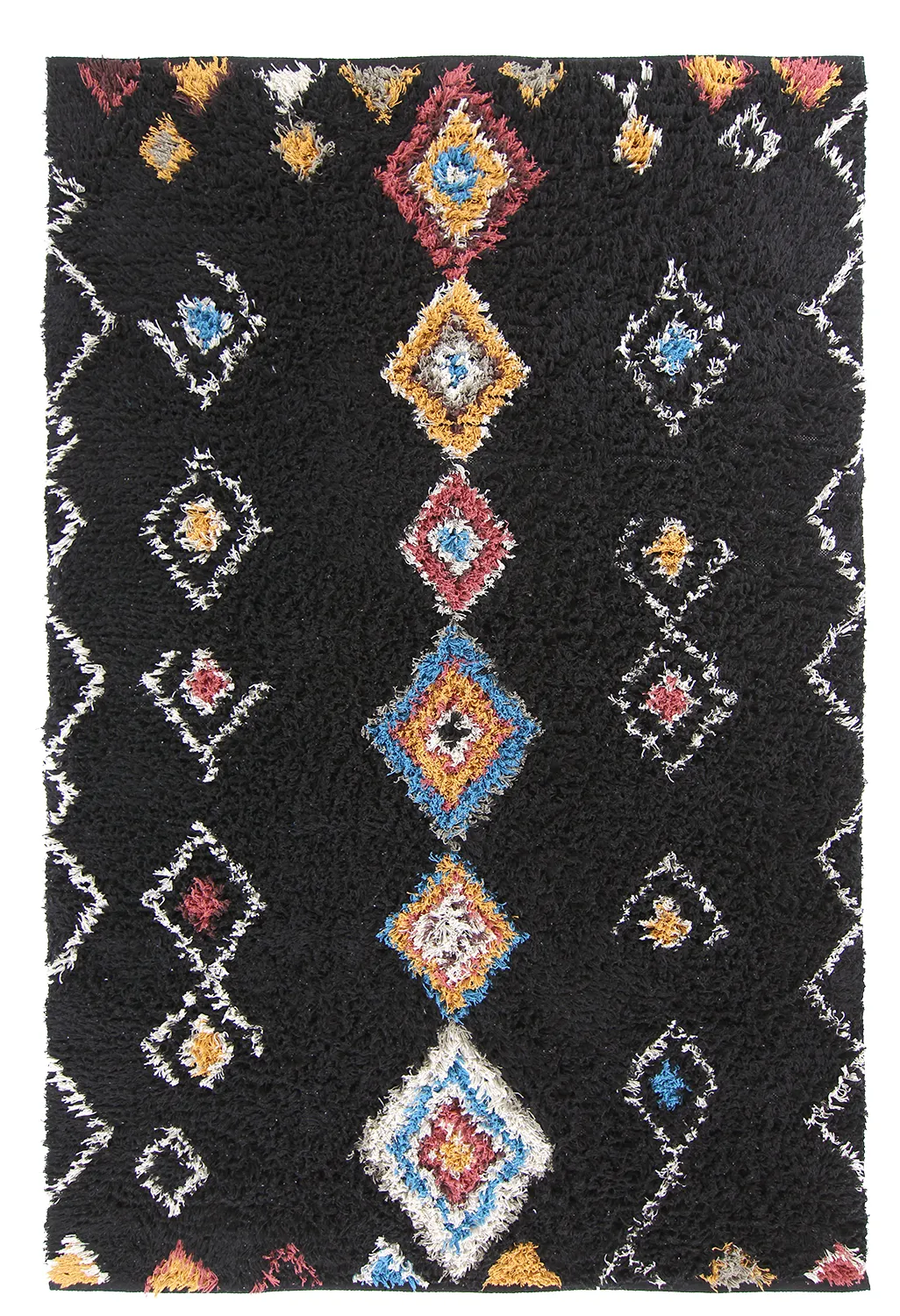 Shaggy rugs - Marden Natural Cotton Shaggy (black/multi)