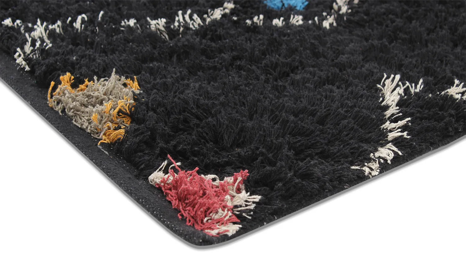 Shaggy rugs - Marden Natural Cotton Shaggy (black/multi)