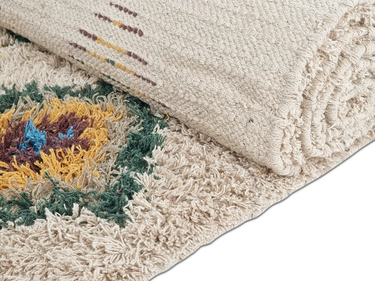 Shaggy rugs - Siddel Natural Cotton Shaggy (beige/multi)