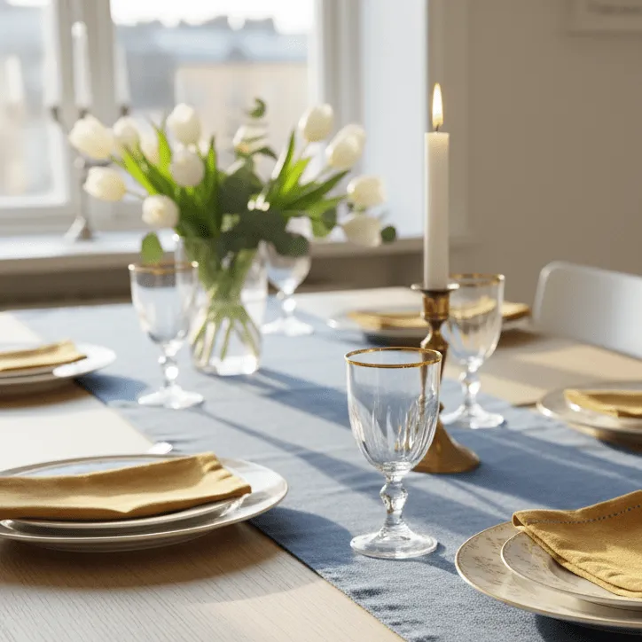 Table runner - Niva (dark blue)