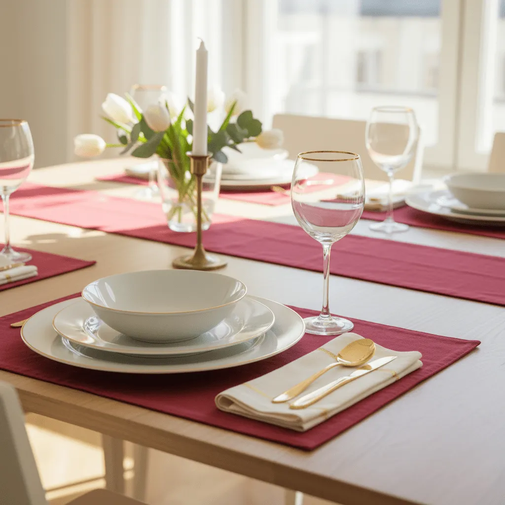 Table runner - Niva (burgundy)