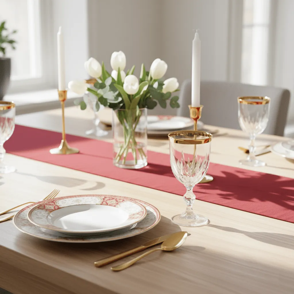 Table runner - Niva (burgundy)