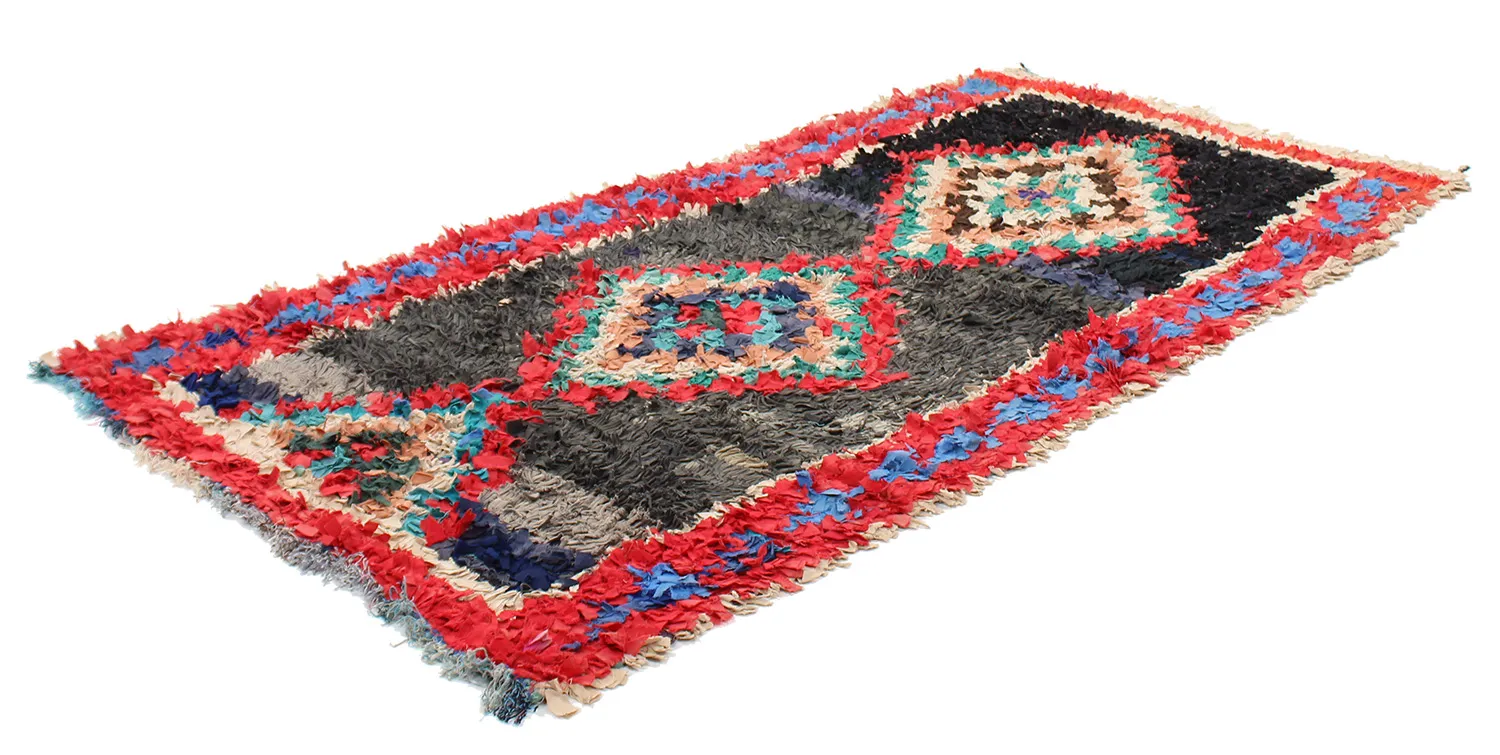 Moroccan Berber rug Boucherouite 245 x 110 cm