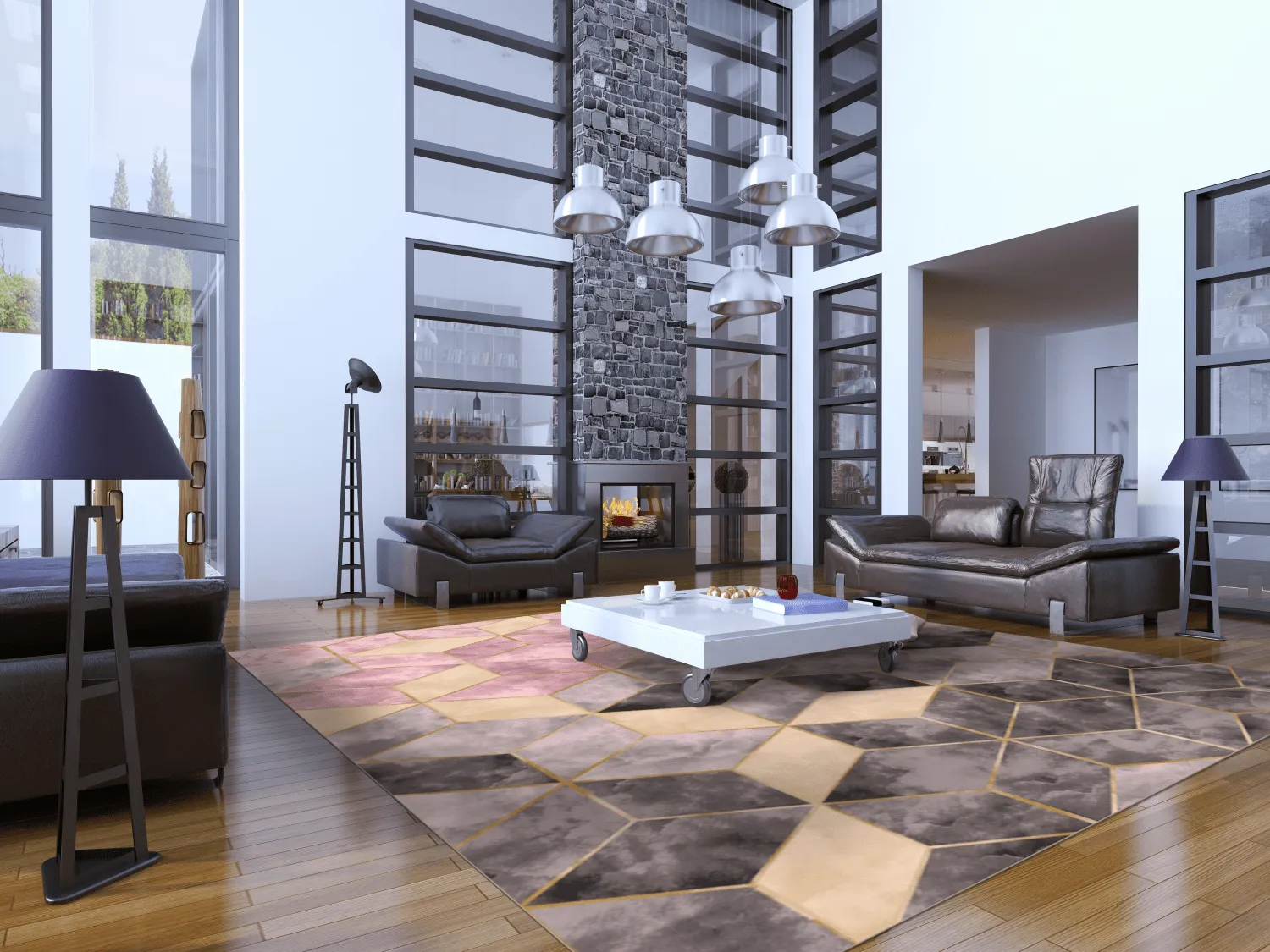 Wilton rug - Brendola (pink/grey/gold)