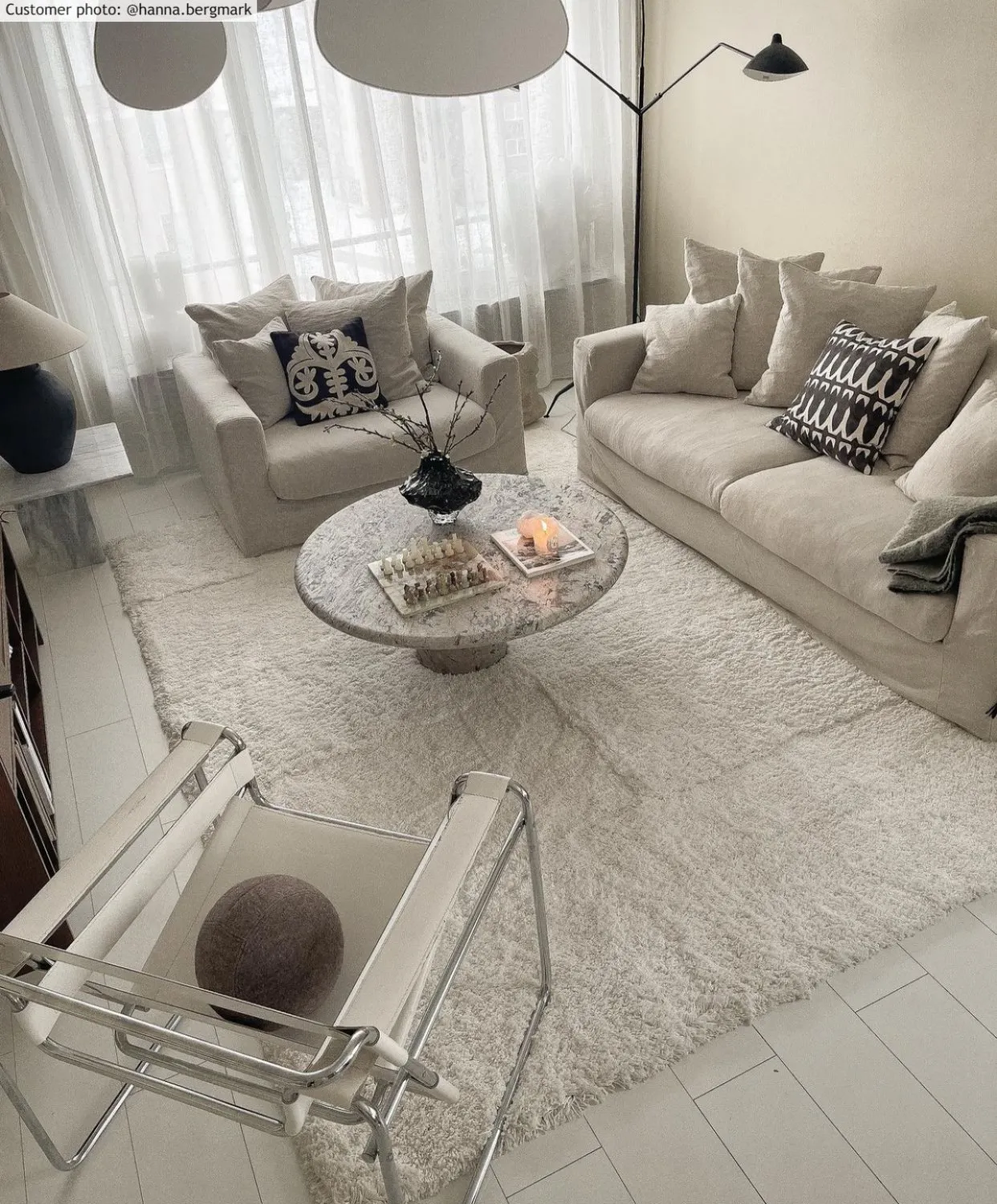 Shaggy rugs - Cannes (white)