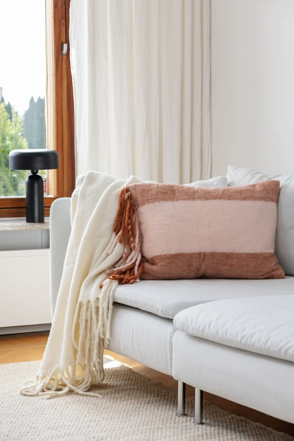 Cushion cover in wool mix - Carol (pink)