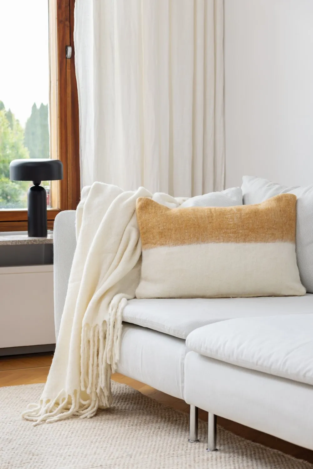 Cushion cover in wool mix - Carrie (yellow)