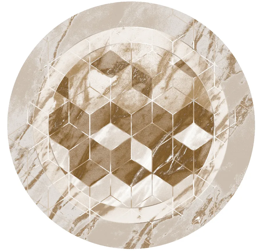 Round rug - Castello (beige/white)