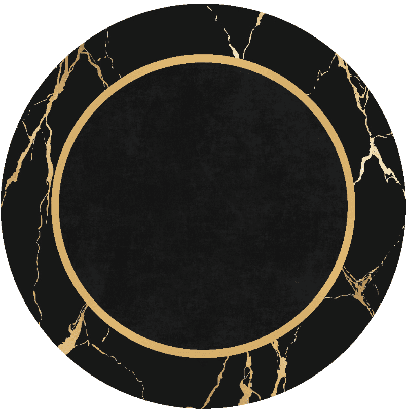 Round rug - Cerasia (black/gold)