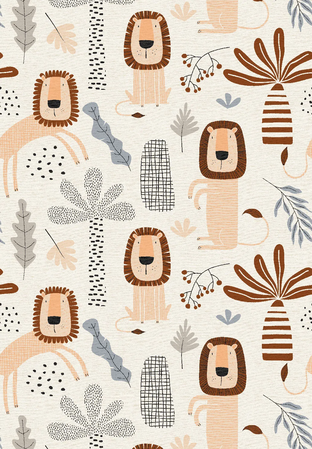 Childrens rugs - Lion Friends (beige)
