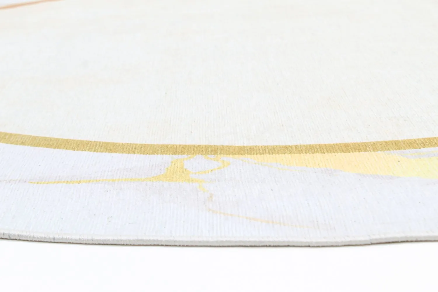Round rug - Cerasia (beige/white/gold)