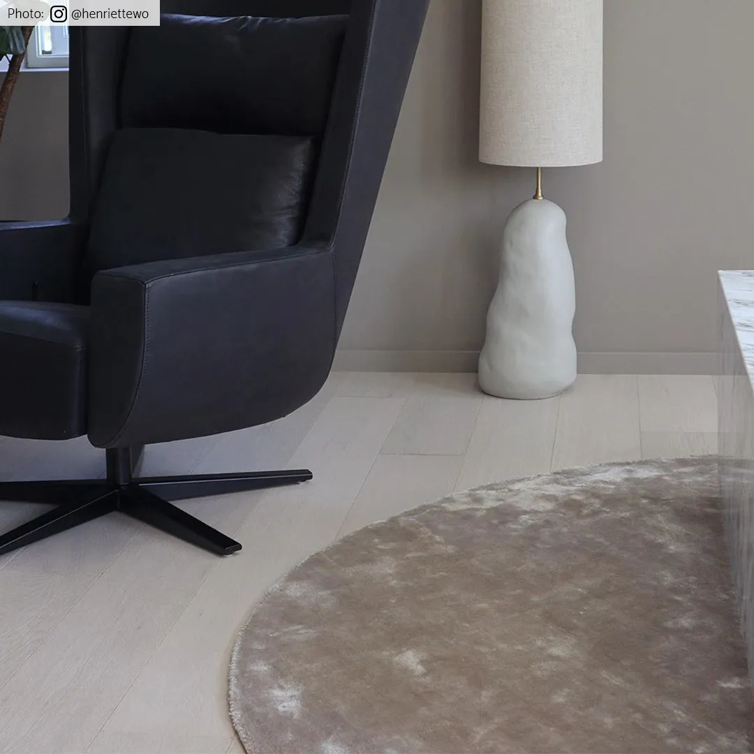 Round rug - Jodhpur Special Luxury Edition Viscose (light grey/beige)